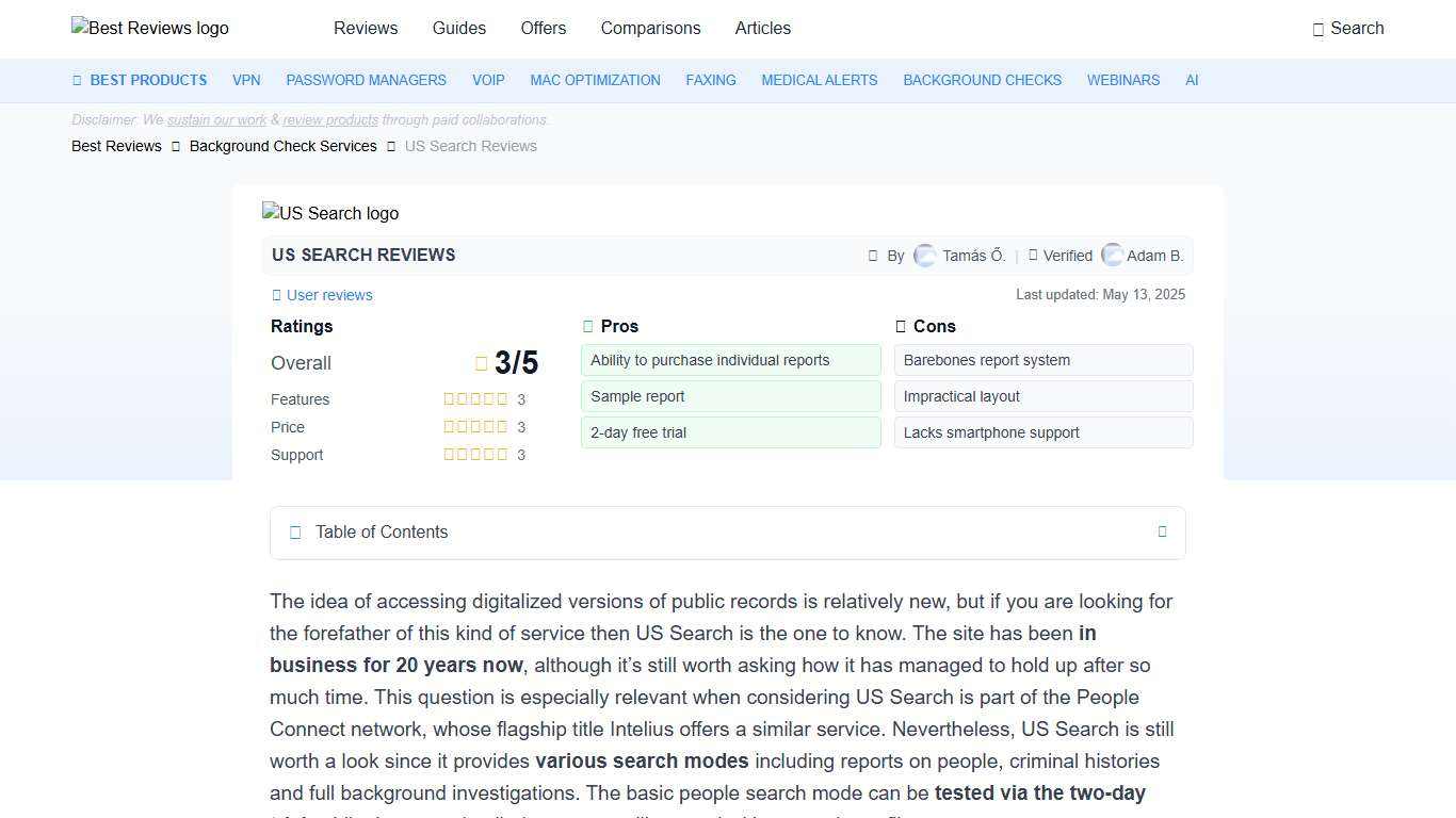 US Search Reviews 2026 by Experts & Users - Best Reviews
